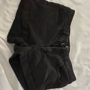 Black denim shorts